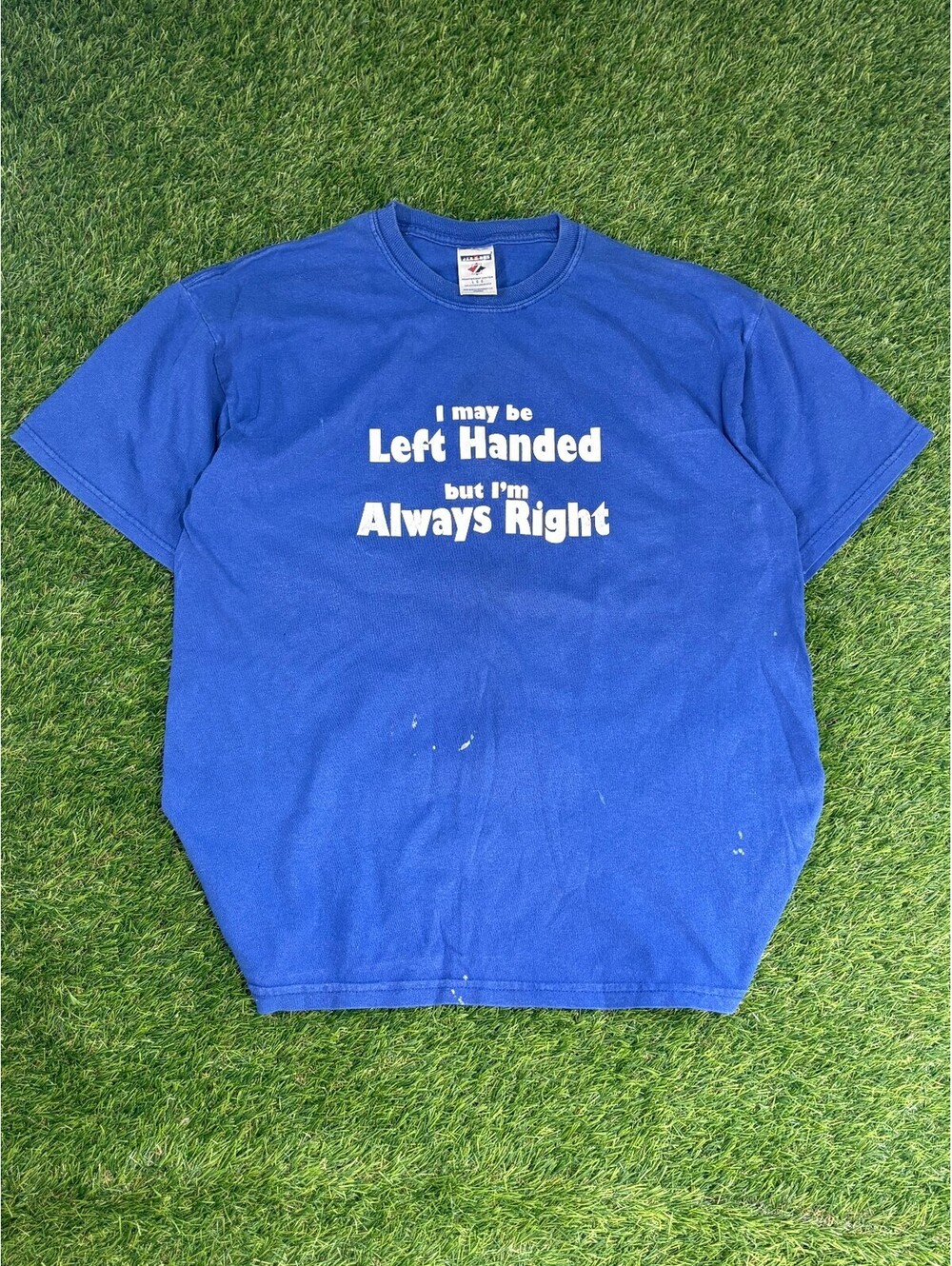 Vintage Graphic Jerzees Heavyweight Cotton Blue Graphic T-Shirt Large
